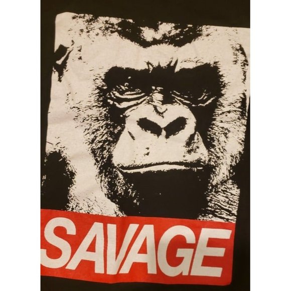 SAVAGE Harambe Gorilla Obey Giant Style Graphic Unisex T-Shirt - Picture 2 of 2